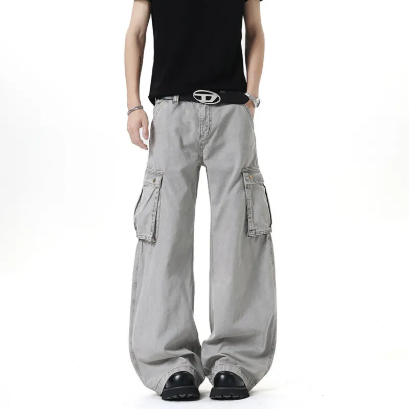 TELENT Cargo Pants Unisex Light Gray-4