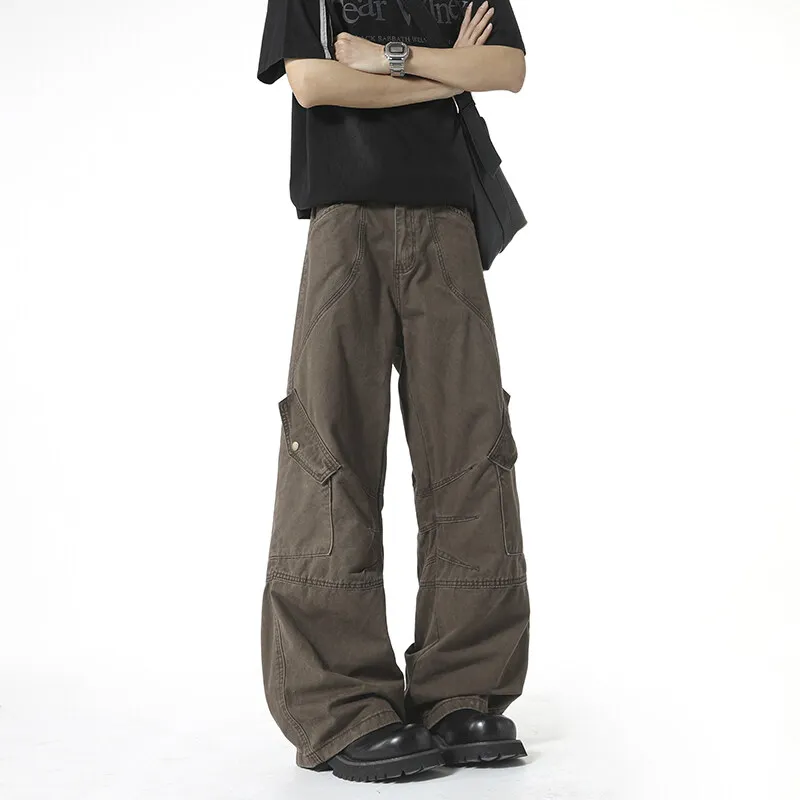 TELENT Cargo Pants Unisex Brown Coffee-4