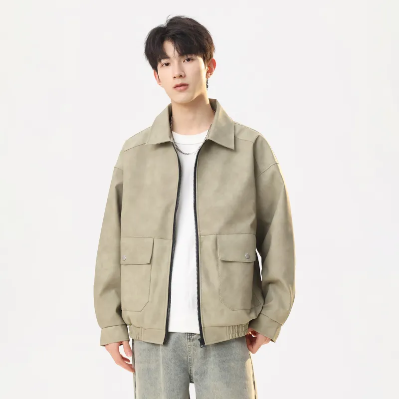 TELENT Leather Jacket Unisex Dark Gray-4
