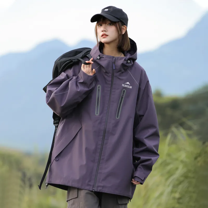 TELENT Waterproof And Windproof Windbreaker Jacket Unisex Ivory White-16