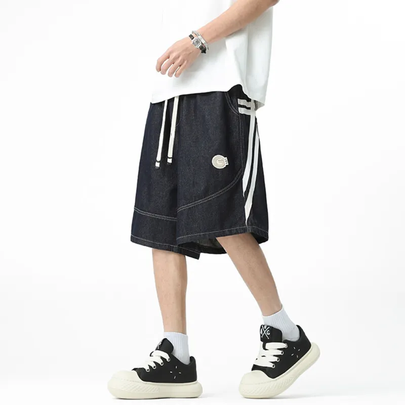 TELENT Denim Shorts Unisex Navy Blue-3