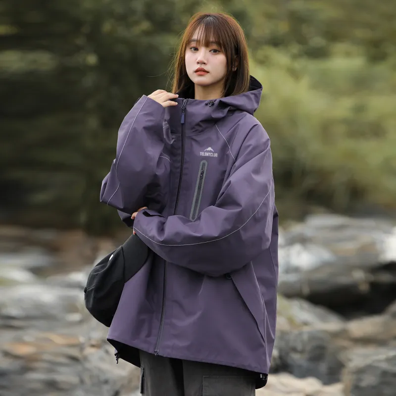 TELENT Waterproof And Windproof Windbreaker Jacket Unisex Ivory White-18