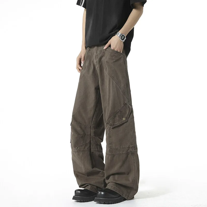 TELENT Cargo Pants Unisex Brown Coffee-5