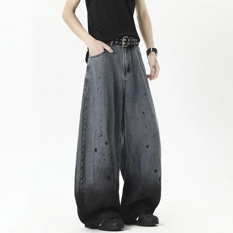 TELENT Jeans Unisex Ink Splatter Blue-3