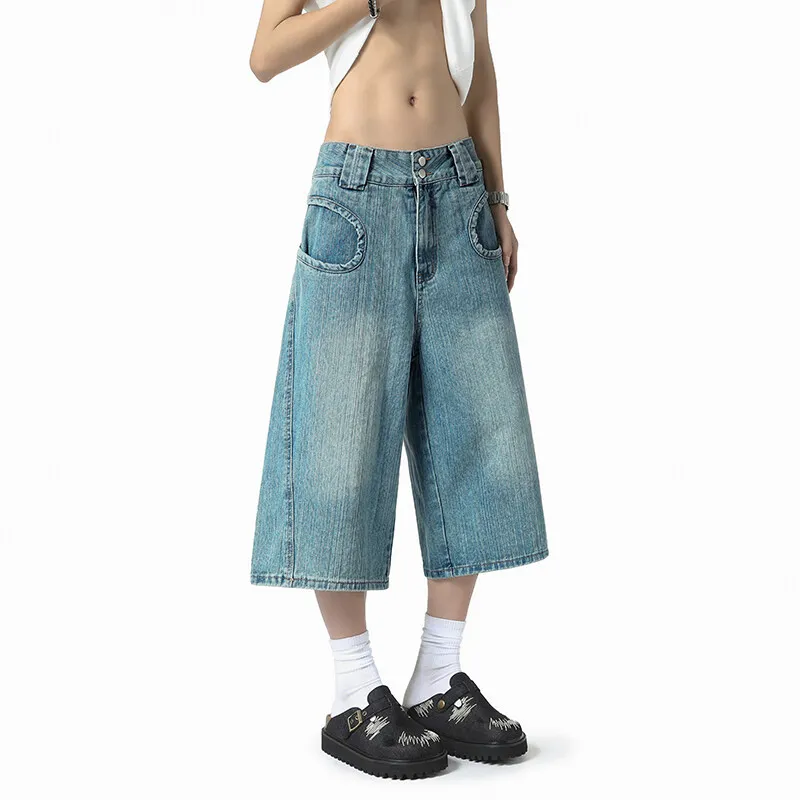 TELENT Denim Shorts Unisex Blue-4
