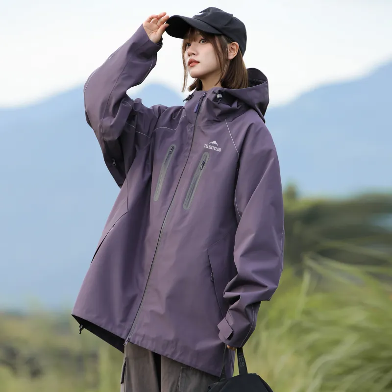 TELENT Waterproof And Windproof Windbreaker Jacket Unisex Ivory White-17