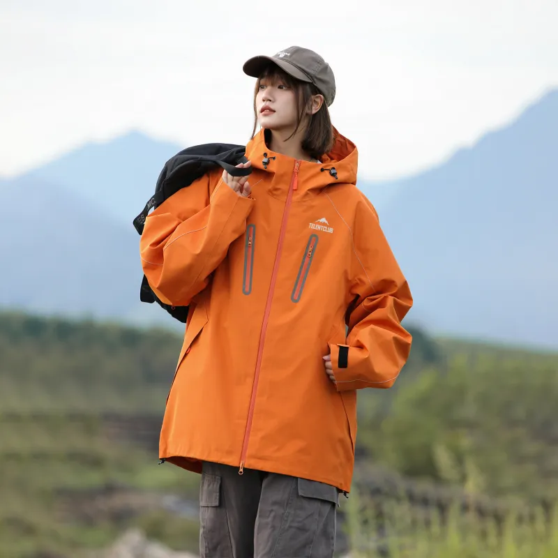 TELENT Waterproof And Windproof Windbreaker Jacket Unisex Ivory White-7