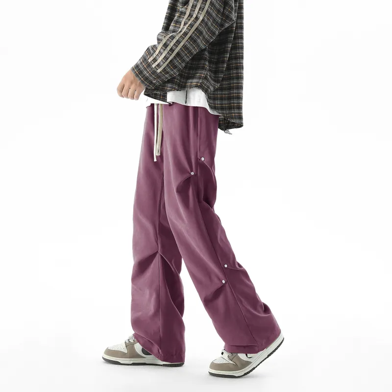 TELENT Casual Pants Unisex Rose Red-31