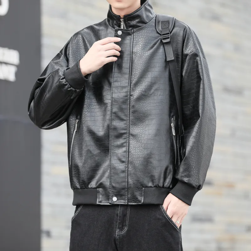 TELENT Leather Jacket Unisex Black-15