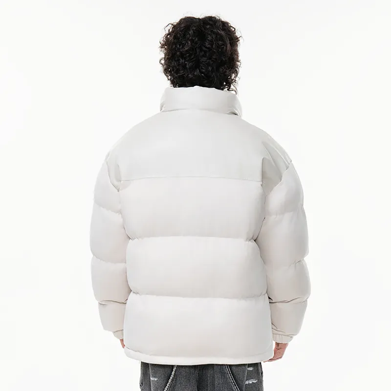 TELENT Puffer Jacket Coat Unisex White-10