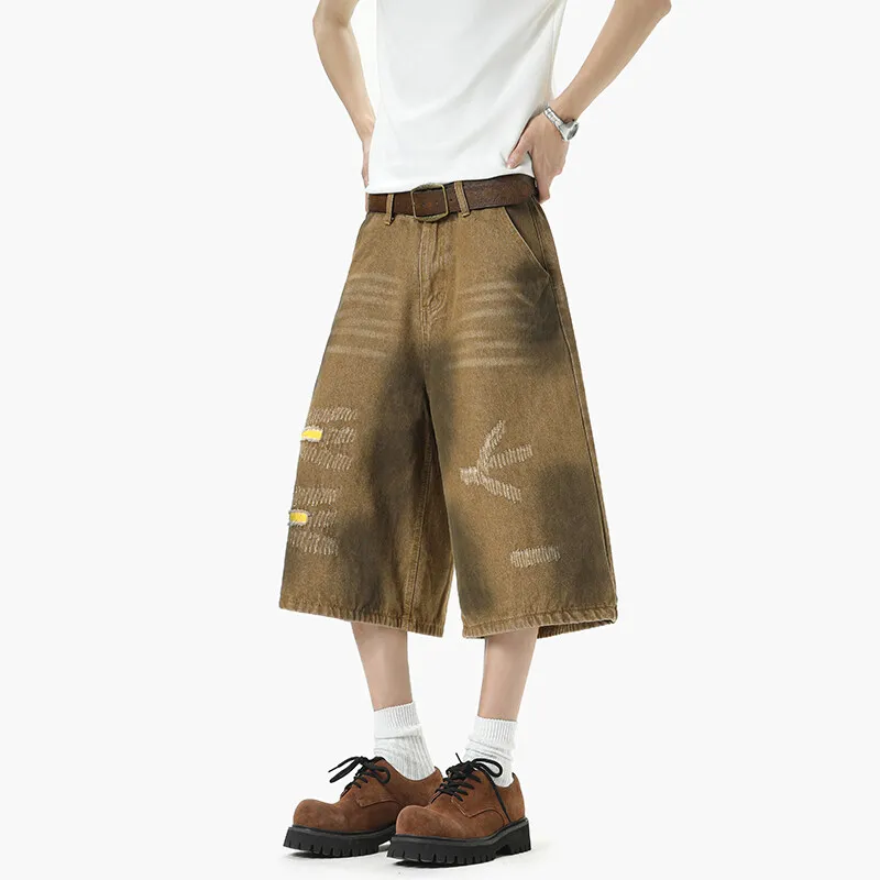 TELENT Denim Shorts Unisex Khaki-2
