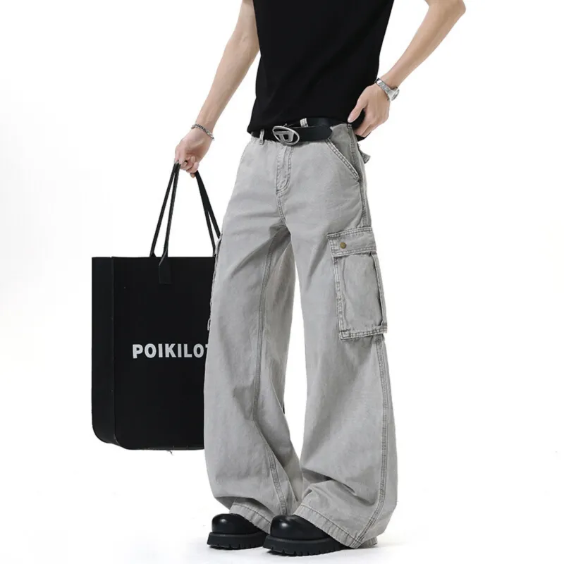TELENT Cargo Pants Unisex Light Gray-3