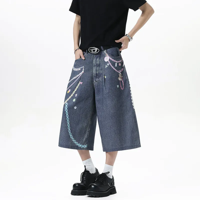 TELENT Denim Shorts Unisex Blue-3