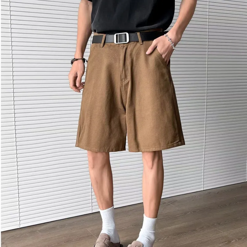TELENT Denim Shorts Unisex Brown-2