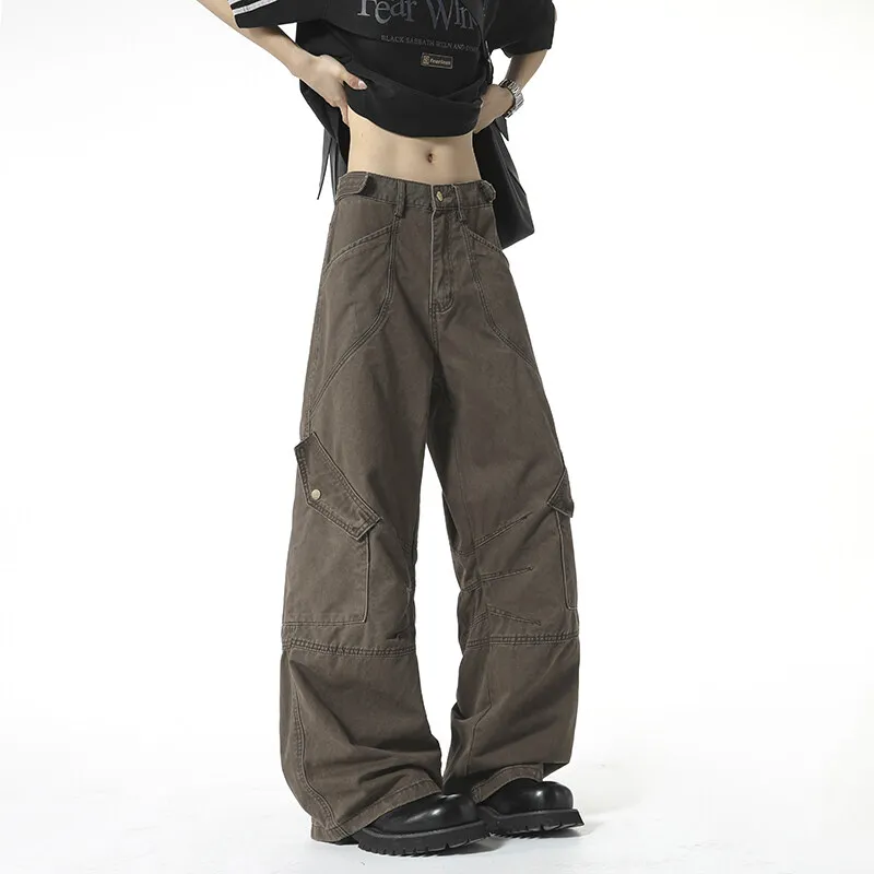 TELENT Cargo Pants Unisex Brown Coffee-3