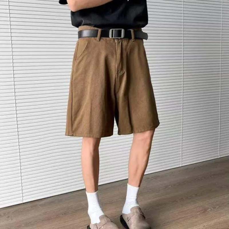 TELENT Denim Shorts Unisex Brown-4