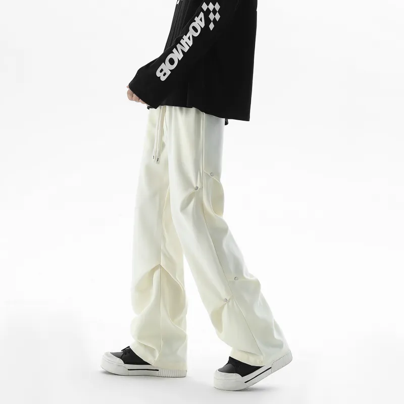 TELENT Casual Pants Unisex Rose Red-11