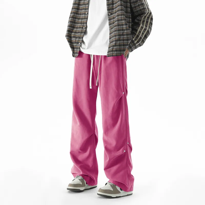 TELENT Casual Pants Unisex Rose Red-19