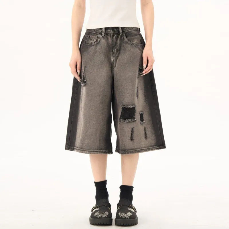 TELENT Denim Shorts Unisex Black-4