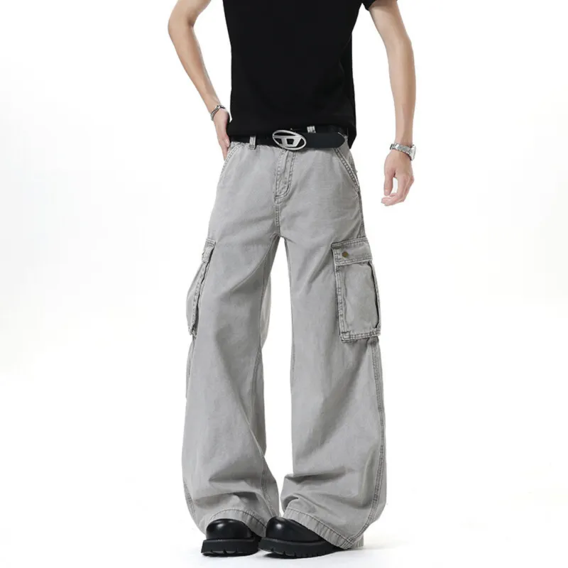 TELENT Cargo Pants Unisex Light Gray-2