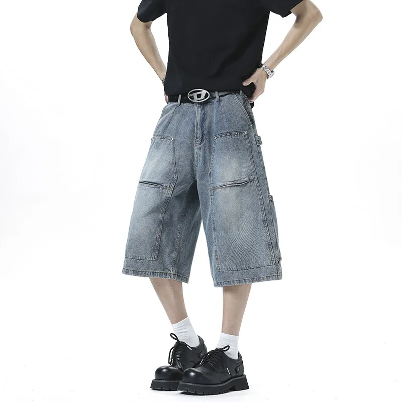 TELENT Denim Shorts Unisex Blue-3
