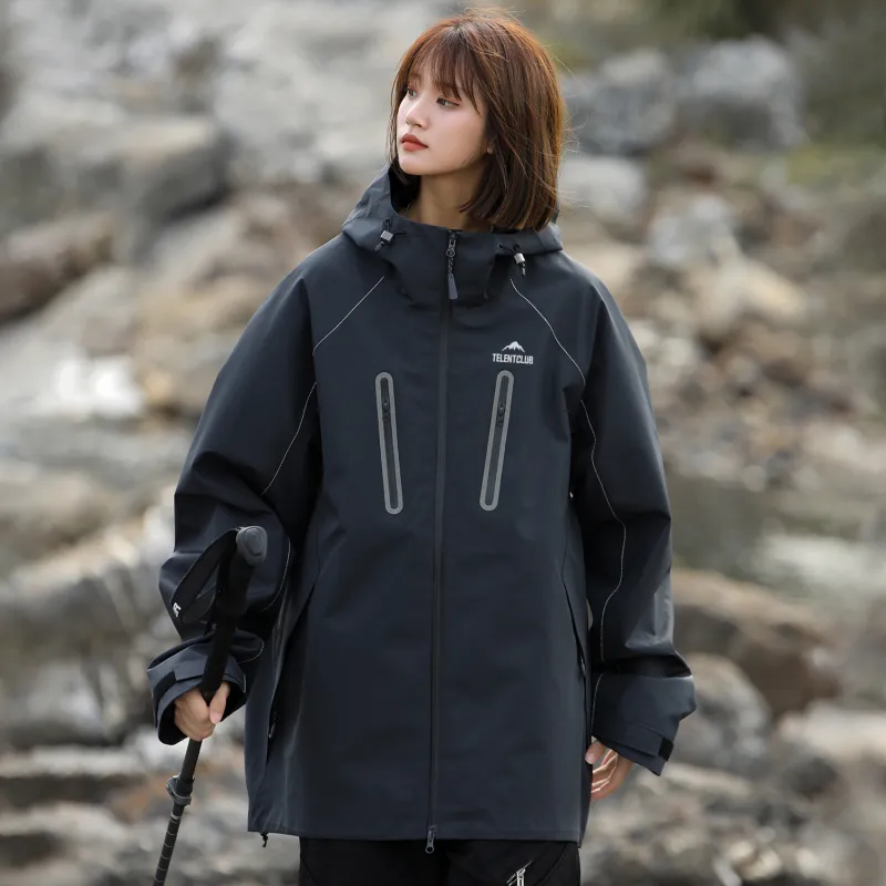 TELENT Waterproof And Windproof Windbreaker Jacket Unisex Ivory White-11