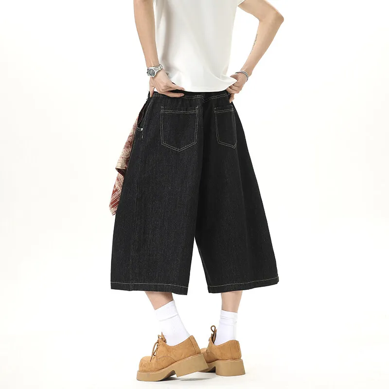 TELENT Denim Shorts Unisex Black-2