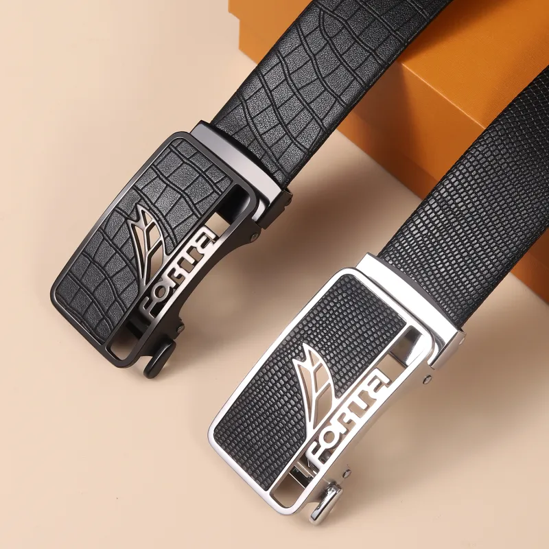 FORTEI Top Grain Cow Leather Leather Belts Men's Width  3.5cm Gift Box Sets-7