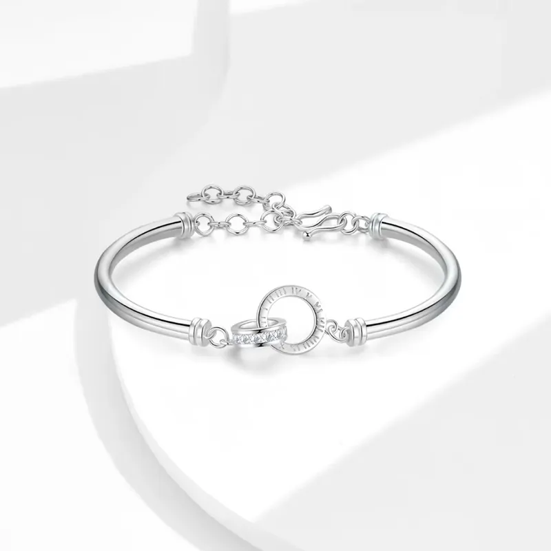 YUOFFICIAL 999 Fine Silver Bangles Women's-3
