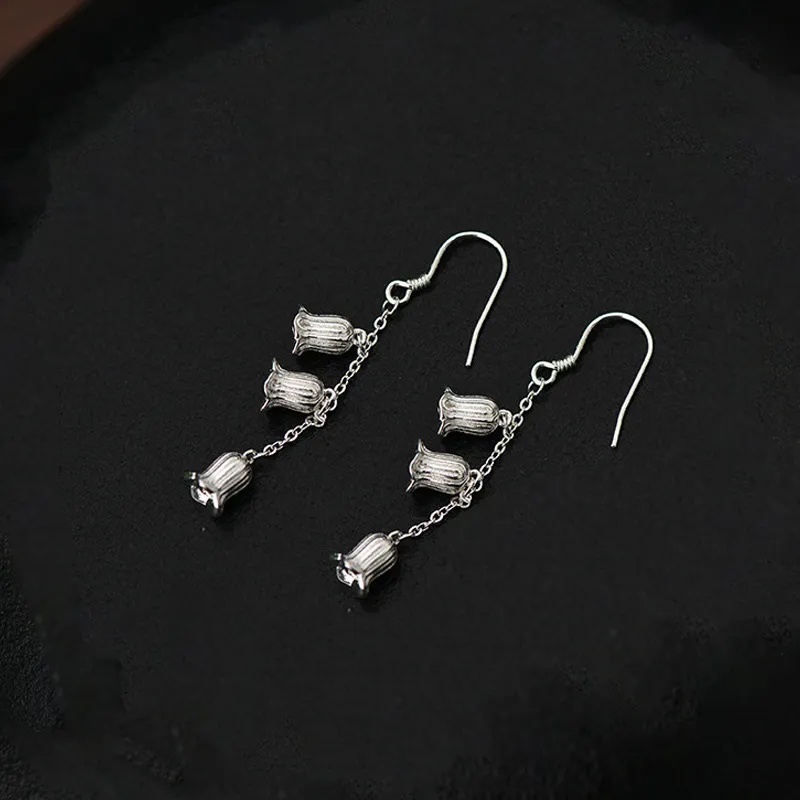 YUOFFICIAL 990 Silver Elegance Minimalist Style Individual Gentle And Luxurious Versatile Design Earrings Women's-4