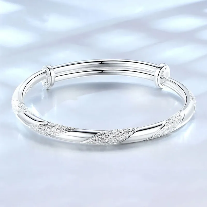 YUOFFICIAL 999 Fine Silver Bangles Unisex-3