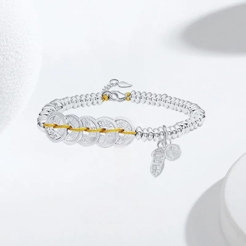 YUOFFICIAL 990 Silver Pure Silver Bracelets Unisex-3