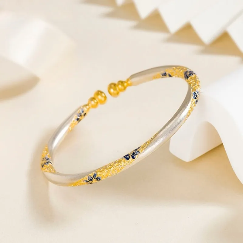 YUOFFICIAL 999 Fine Silver Bangles Unisex-2