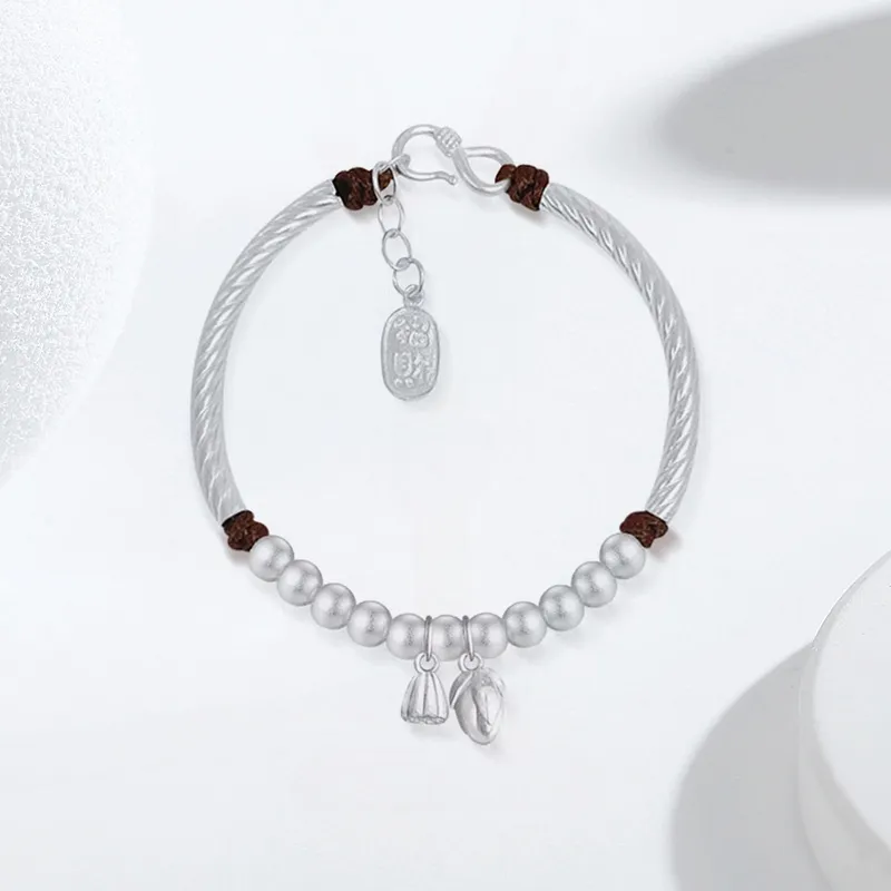 YUOFFICIAL S 999 Fine Silver Pure Silver Bracelets Unisex-3