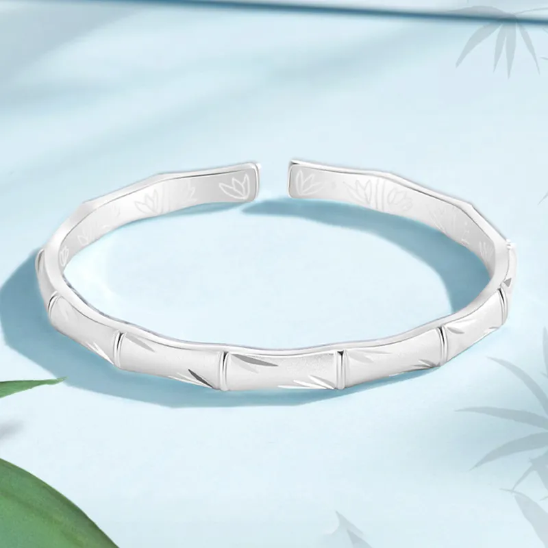 YUOFFICIAL 999 Fine Silver Bangles Unisex-2