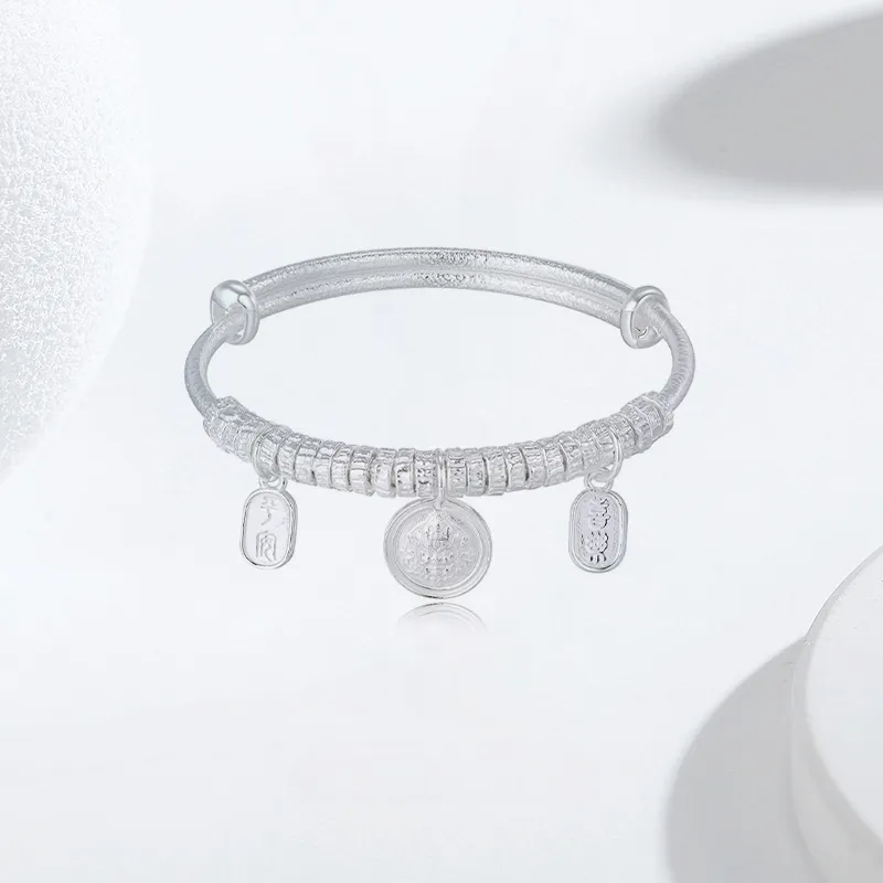 YUOFFICIAL 999 Fine Silver Bangles Unisex-4