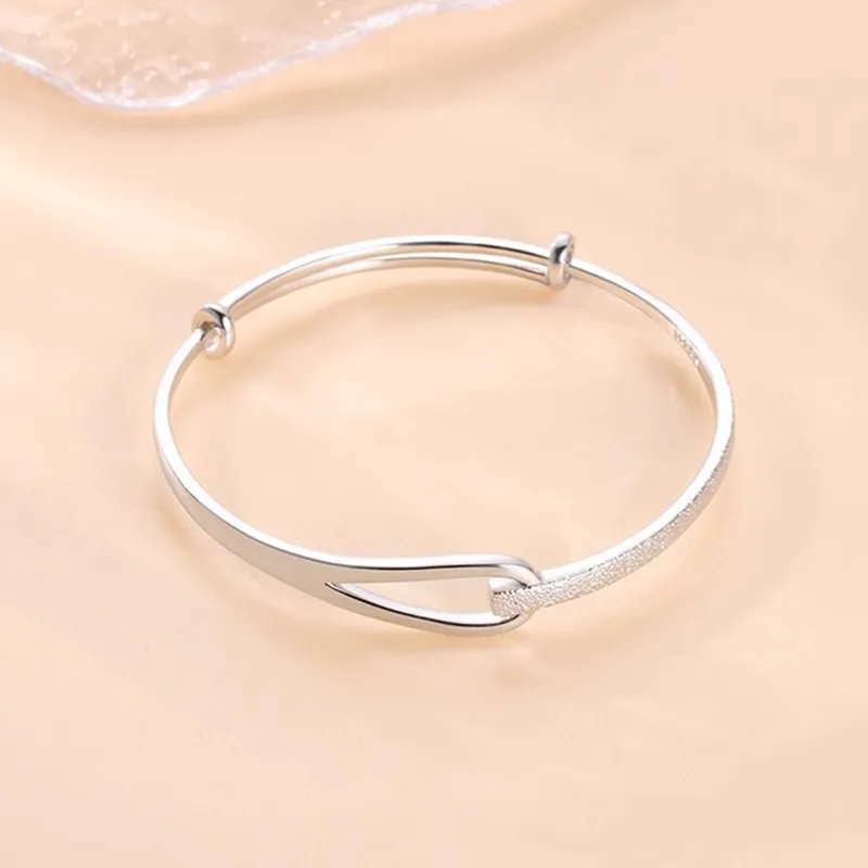 YUOFFICIAL 999 Fine Silver Bangles Women's-3