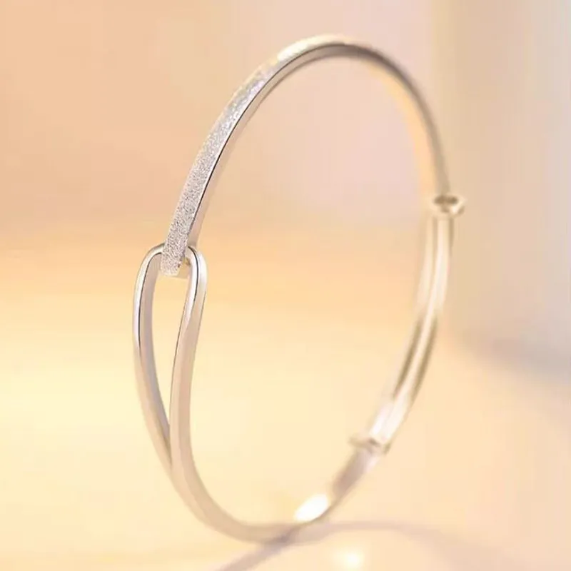 YUOFFICIAL 999 Fine Silver Bangles Women's-1