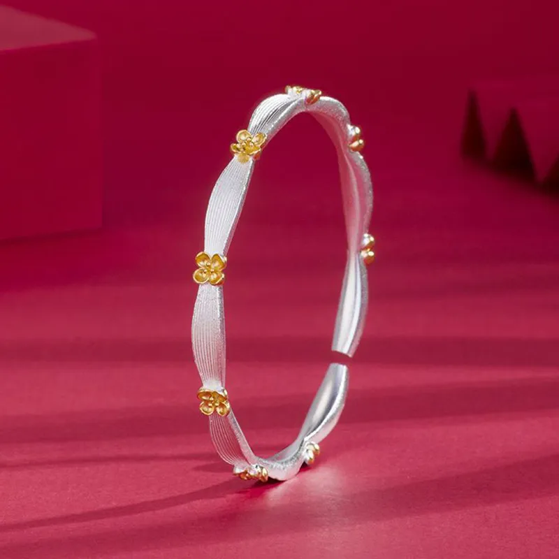 YUOFFICIAL 999 Fine Silver Bangles Unisex-1