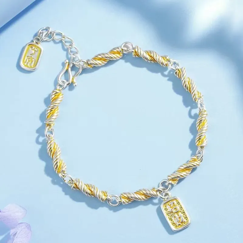 YUOFFICIAL 999 Fine Silver Adjustable Bracelets Unisex-2