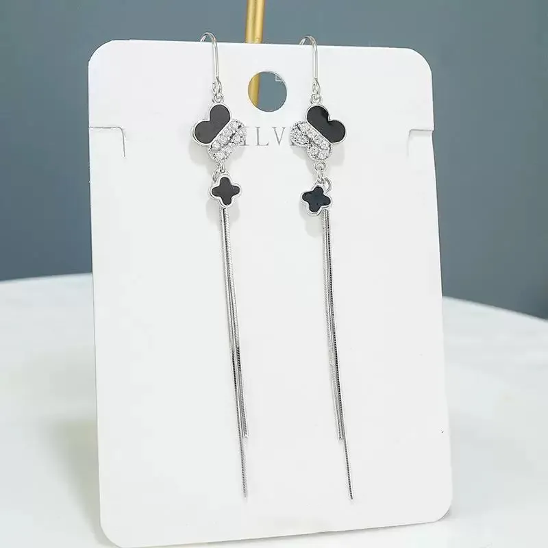 YUOFFICIAL Sterling Silver 990 Drop Earrings Women's-3