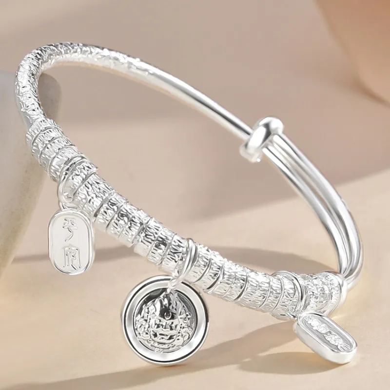 YUOFFICIAL 999 Fine Silver Bangles Unisex-2