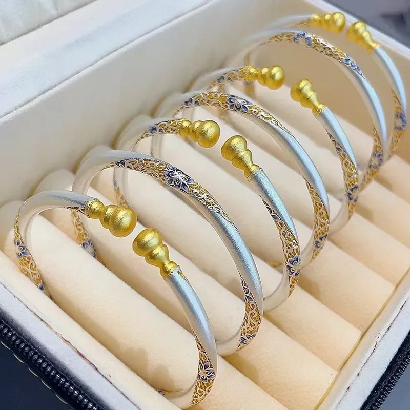 YUOFFICIAL 999 Fine Silver Bangles Unisex-4