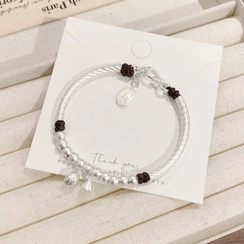YUOFFICIAL S 999 Fine Silver Pure Silver Bracelets Unisex-1