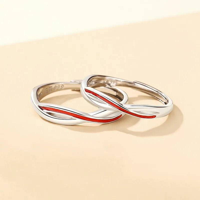 YUOFFICIAL S990 Silver Open And Adjustable Luxury Advanced Long Lasting Anniversary Gift Rings Unisex-3