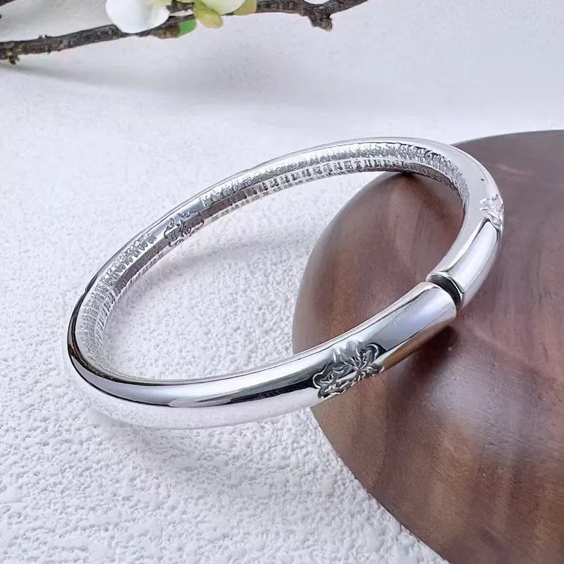 YUOFFICIAL 999 Fine Silver Bangles Unisex-2
