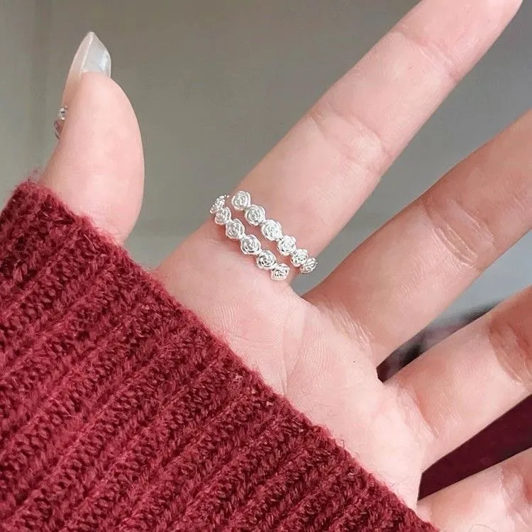 YUOFFICIAL S 990 Silver Rings Women's-3