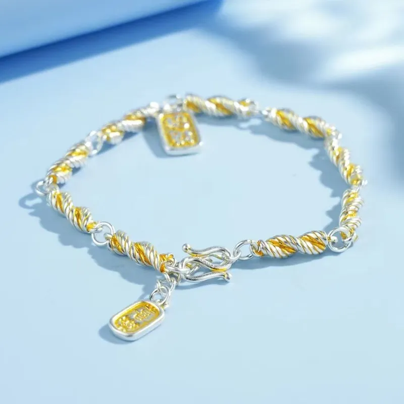YUOFFICIAL 999 Fine Silver Adjustable Bracelets Unisex-1