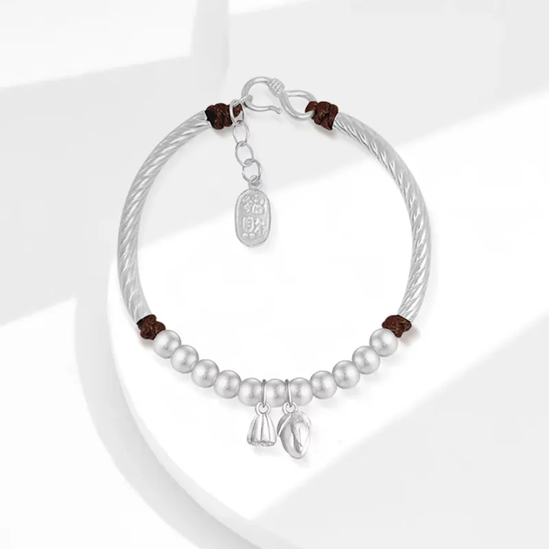 YUOFFICIAL S 999 Fine Silver Pure Silver Bracelets Unisex-4