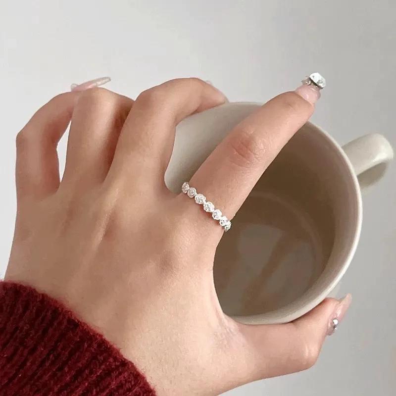 YUOFFICIAL S 990 Silver Rings Women's-1